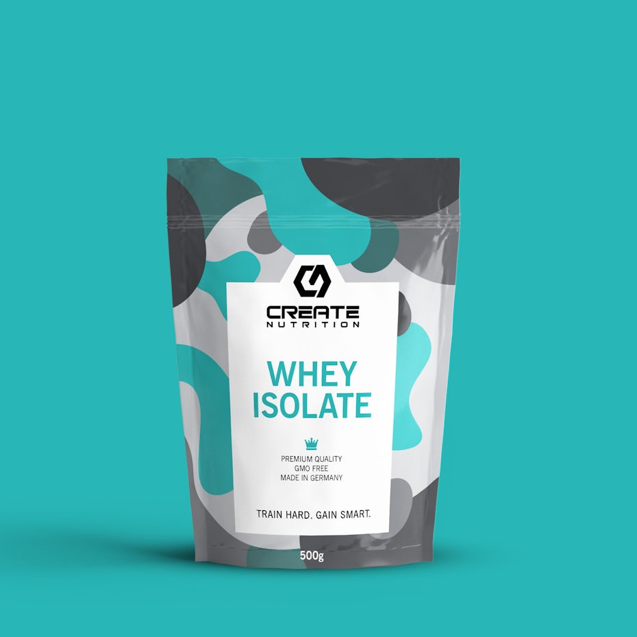 blue, gray and white camouflage-patterned whey pouch