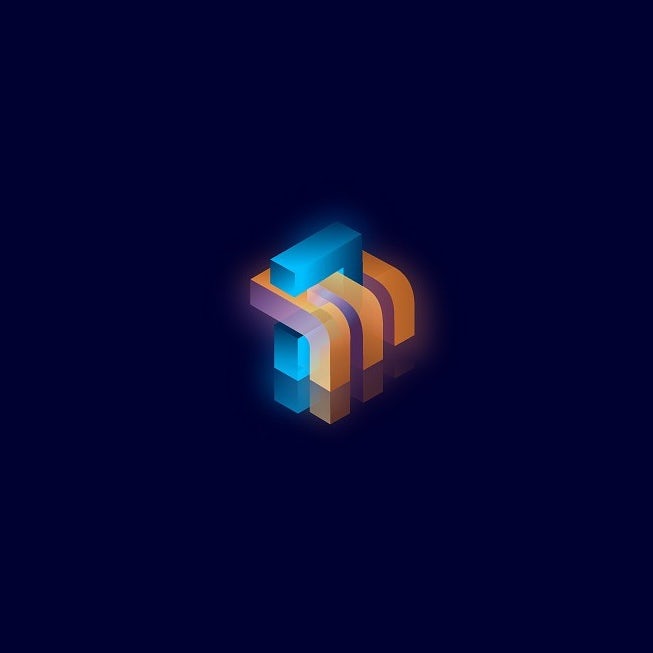 transparent gradient 3d logo design