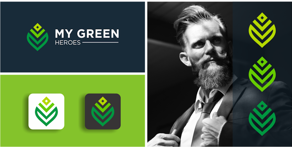 grünes Logo für umwelttechnologie