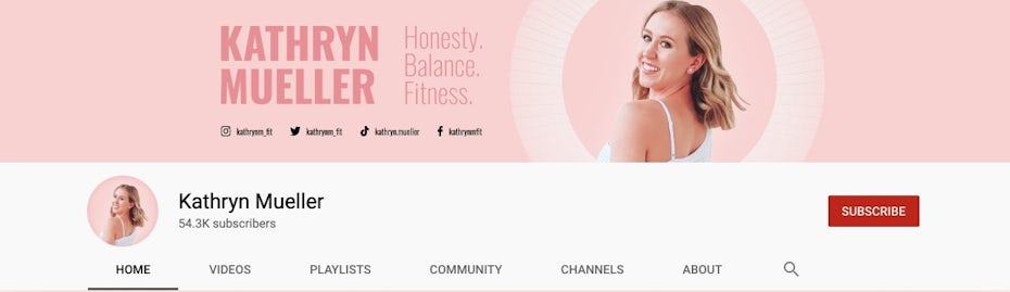 A pink social media cover image and profile picture design for a fitness brand