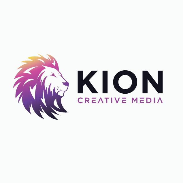 yellow, pink and purple gradient image of a lion
