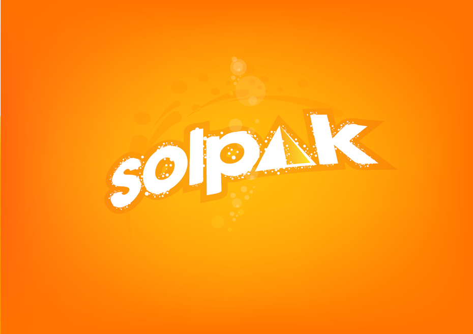 vibrant wordmark logo against an orange gradient