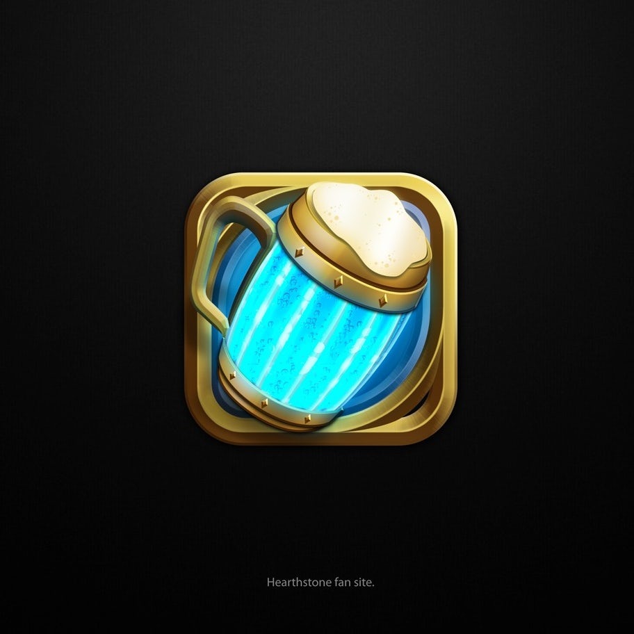 3d logo with mug design for Hearthstone fansite
