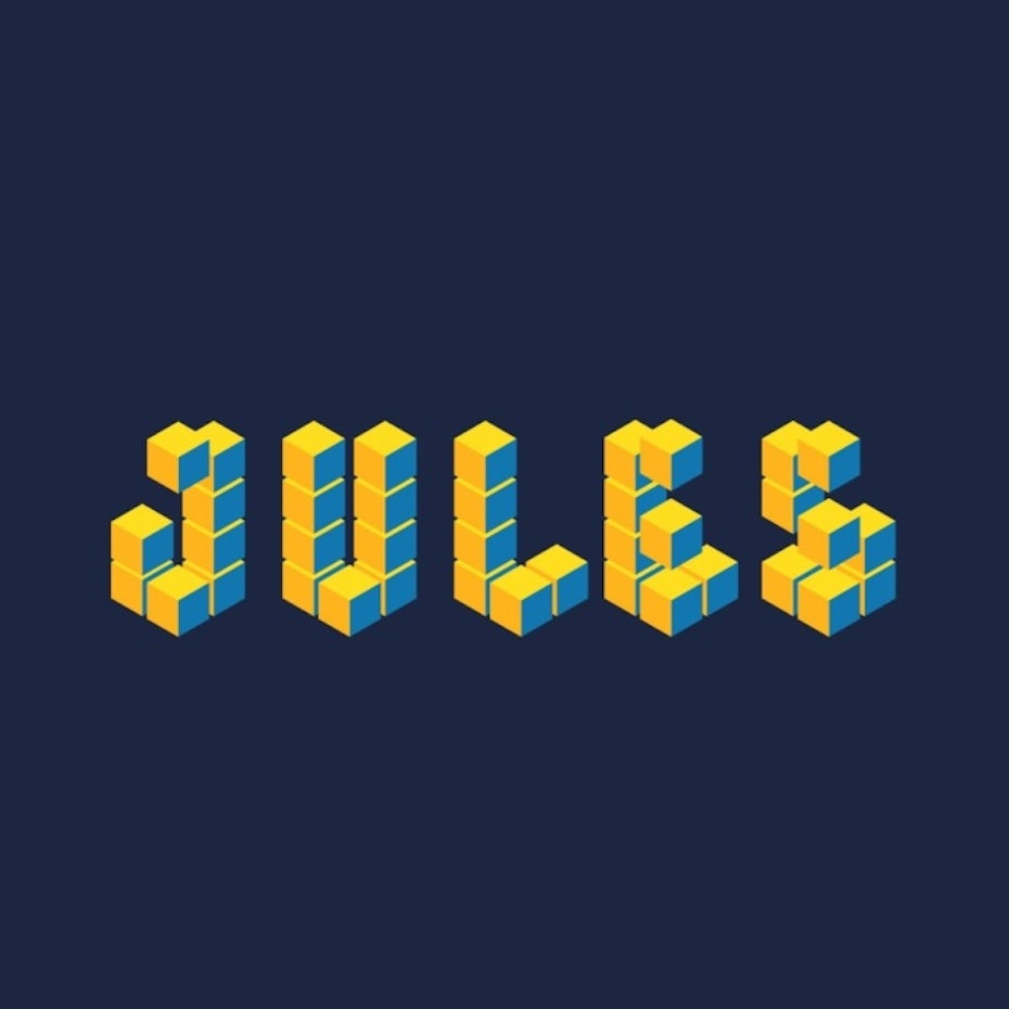 3d logo made from colorful building blocks