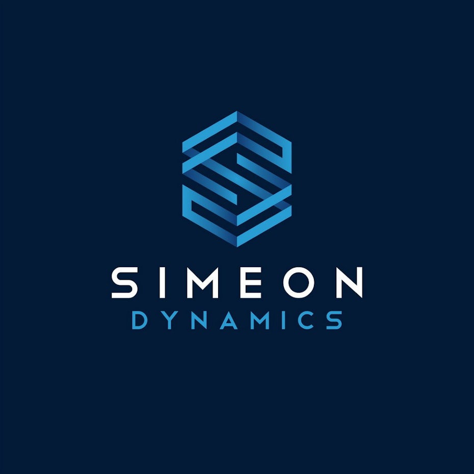 s shaped 3d logo for tech company