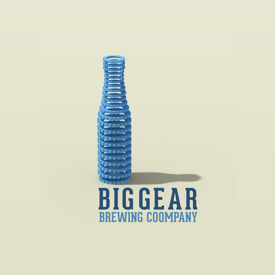 3d logo with textured bottle design
