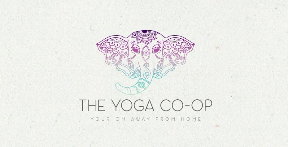 Un logo géométrique et dégradé pour une entreprise de yoga