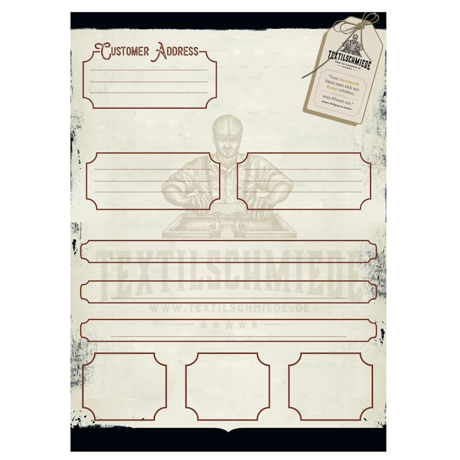vintage-inspired, block print stationary