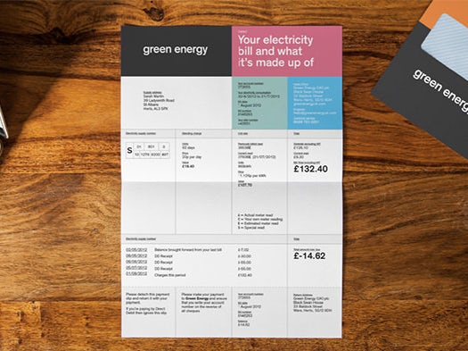 color blocked invoice design