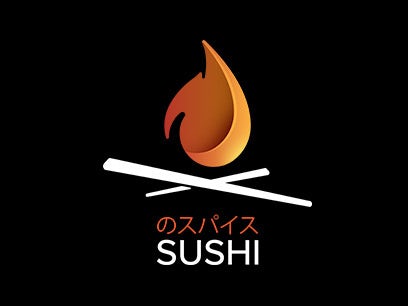 desain logo yang buruk dari Spice of Sushi