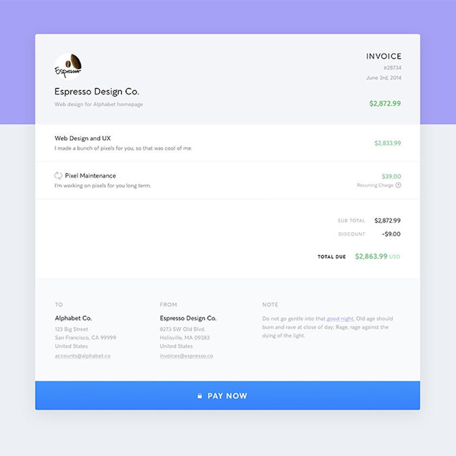 19 Kreative Ideen Fur Rechnungsdesigns Die Sich Bezahlt Machen 99designs