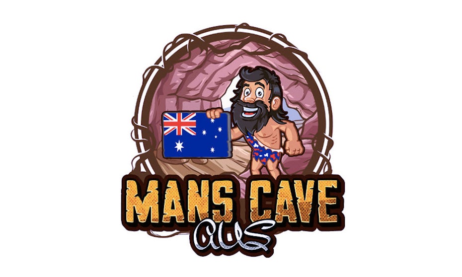 bad logo design of Mans Cave AUS