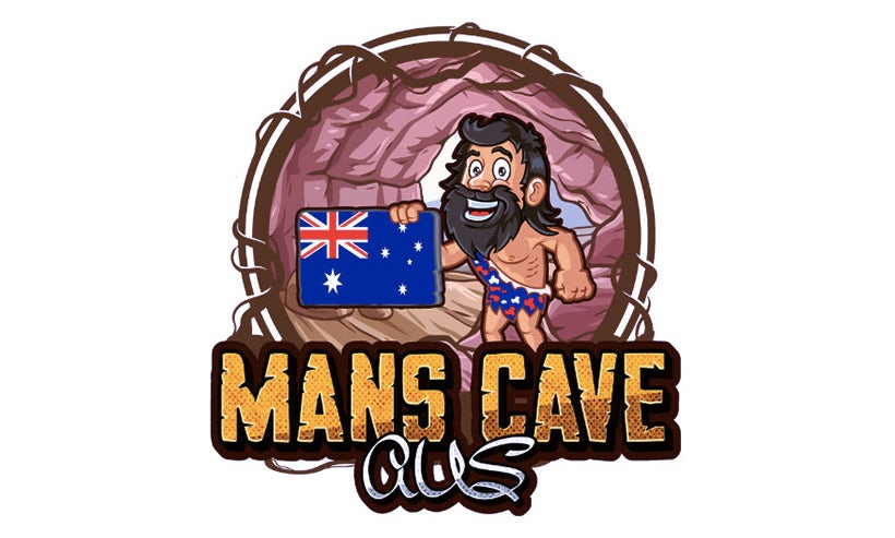 bad logo design of Mans Cave AUS
