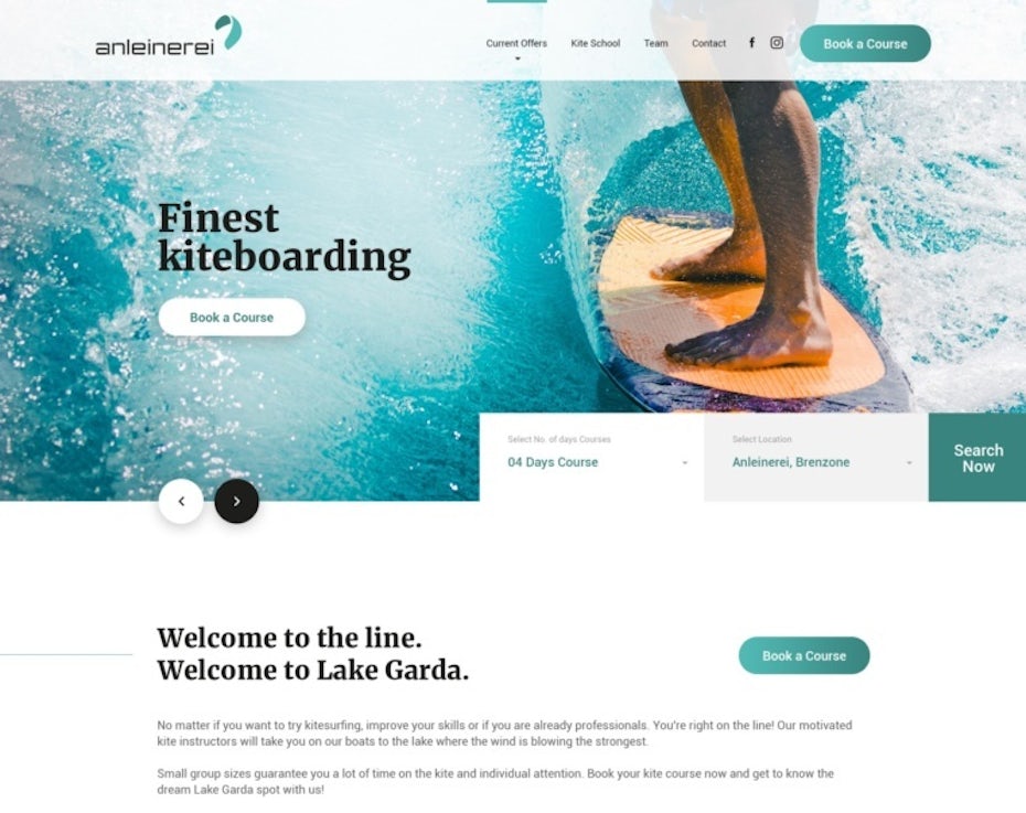 Kiteboarding website background header