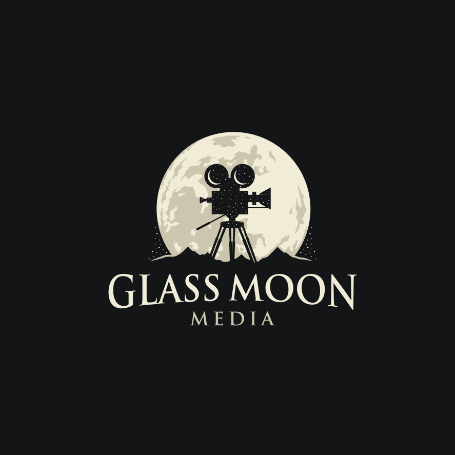 creative combination small business logo with moon and camera