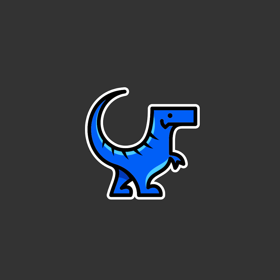small business logo with dinosaur illustration