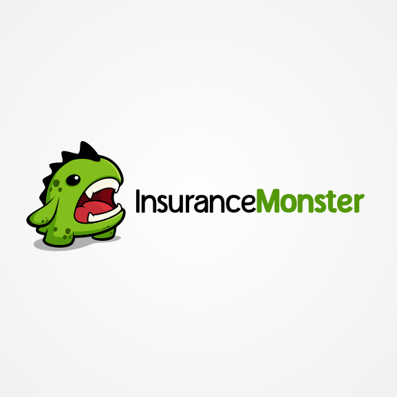 wordmark logo accompanied by a small green monster