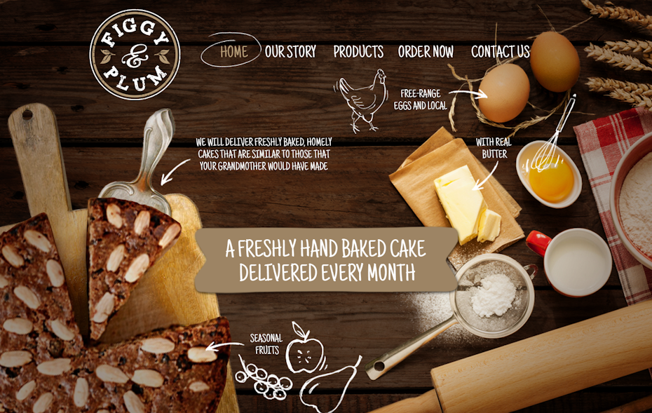 baked good subscription service website background