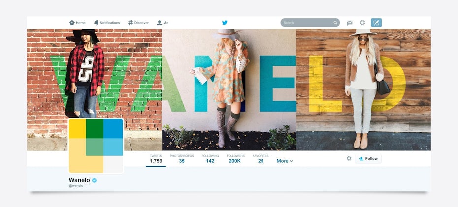 fun twitter cover design for clothing brand