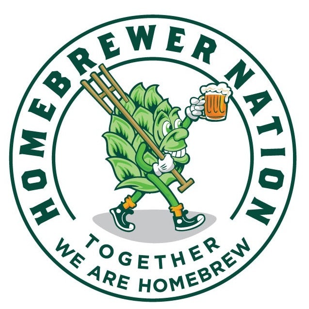 emblem style logo showing an anthropomorphic hop with a mug of beer