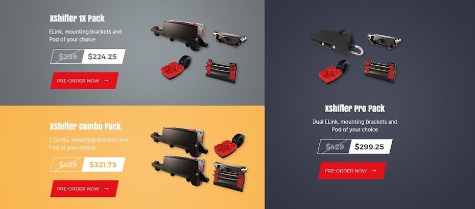 Landing page design for a bicycle manufacturing brand