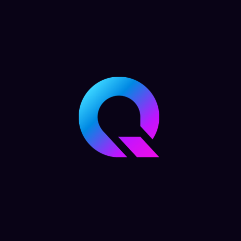 blue to purple gradient letter Q logo