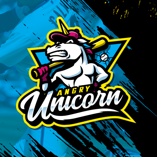 sports logo for Angry Unicorn