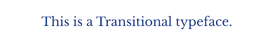Transitional typeface