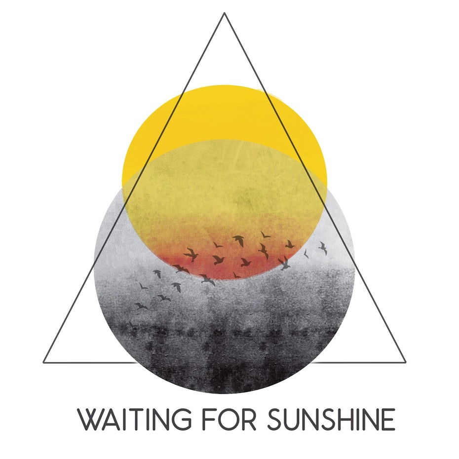 Sun over moon illustration