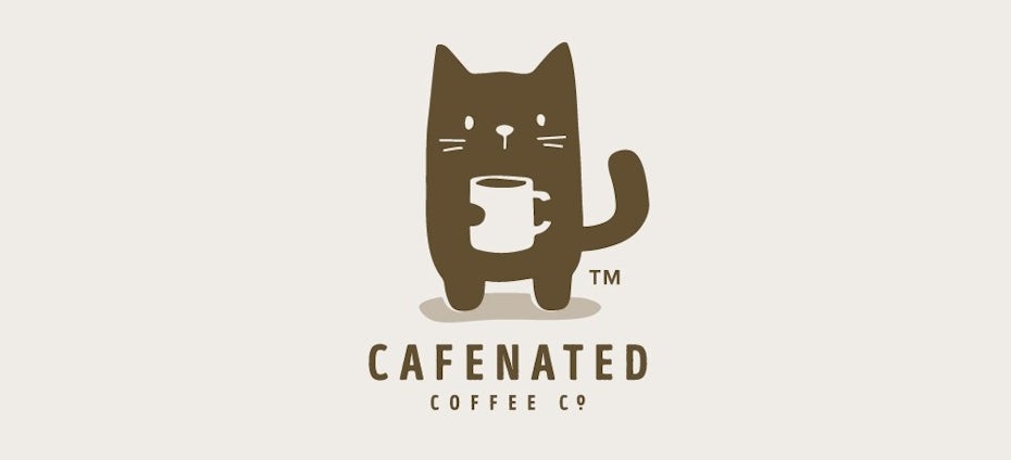 braunes Kaffee-branding mit katze