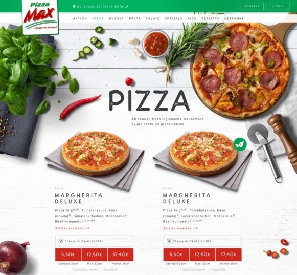 Pizza Max website