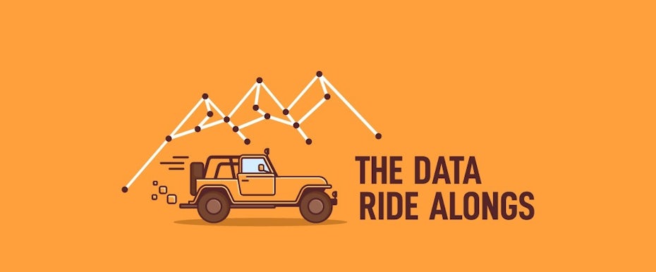 Logo design showing a camper vehicle following data