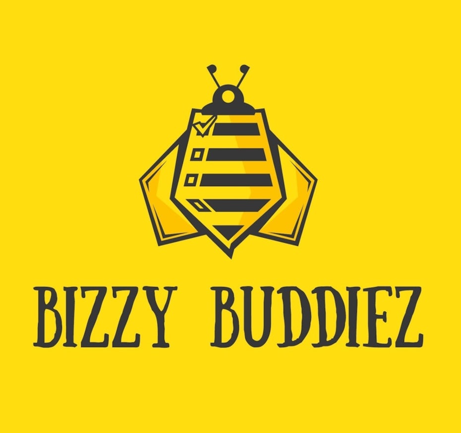 stylized logo of a yellow bee with a checklist on its back