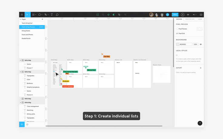 An animated gif showing live collaboration in the Figma interface