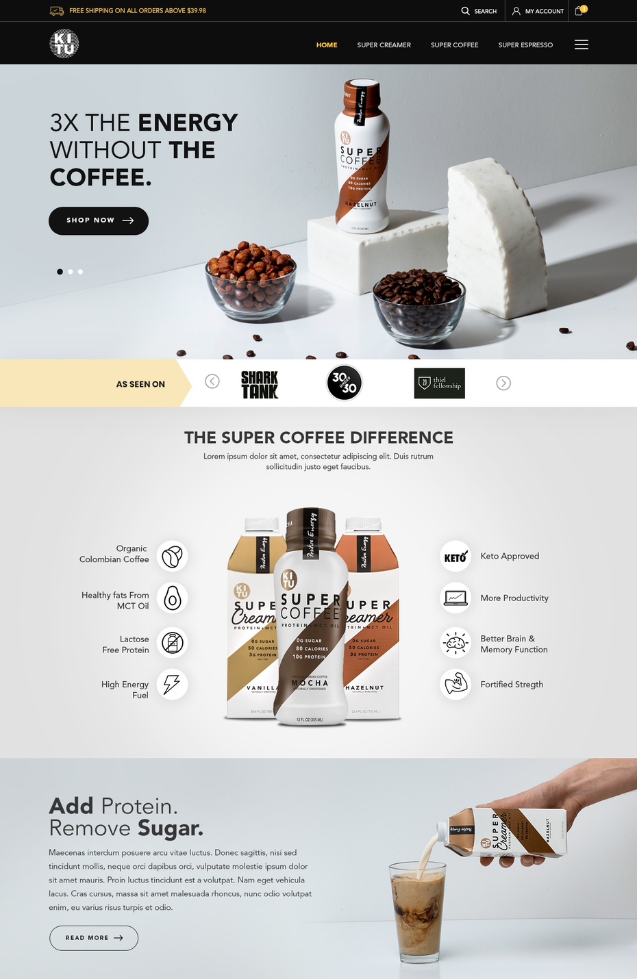 photographic landing page design