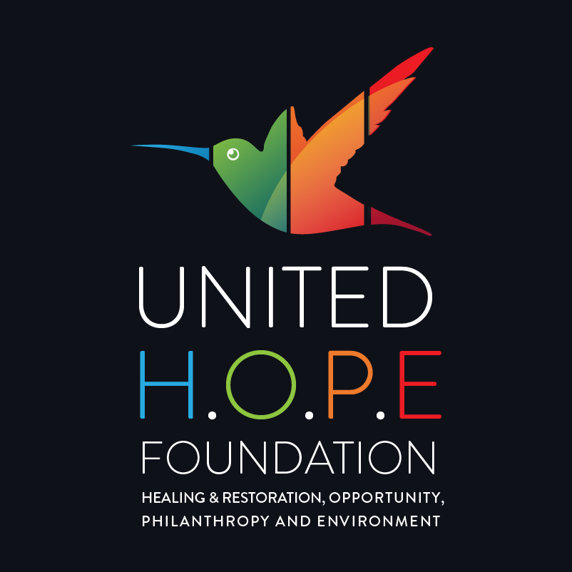 Foundation logo with hummingbird