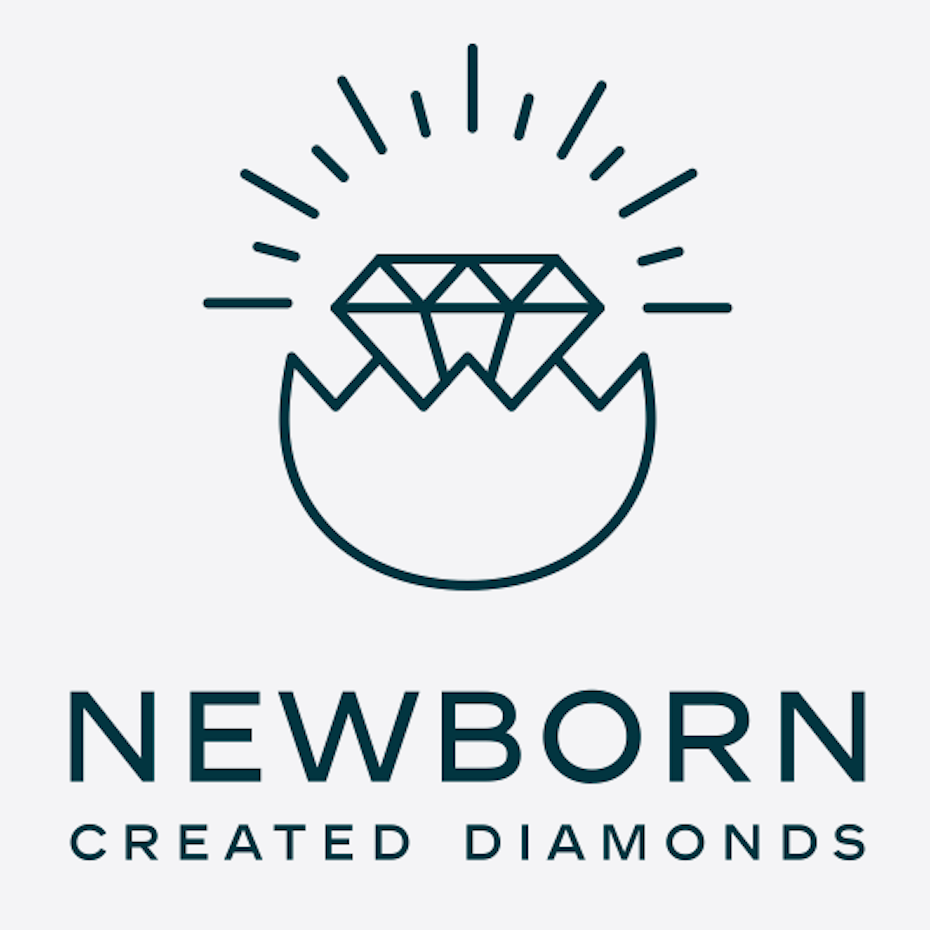 geometric logo showing a diamond hatching from an egg
