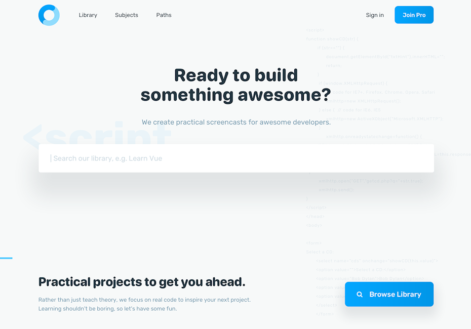 Un design de site web minimaliste avec beaucoup d'espace vide pour une entreprise d'apprentissage de code