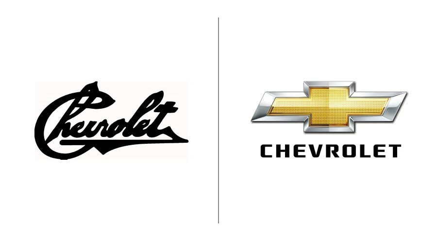 Chevrolet logo evolution examples