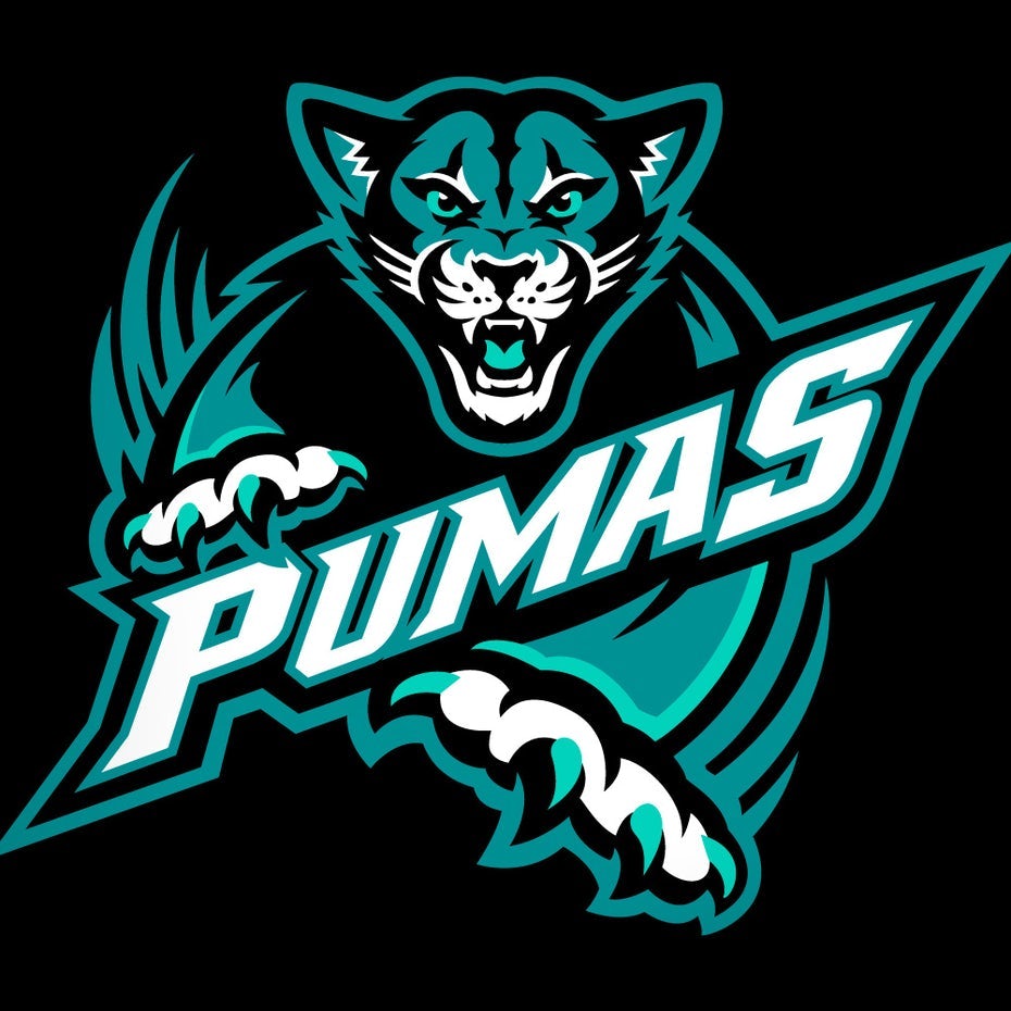 Pumas mascot logo design