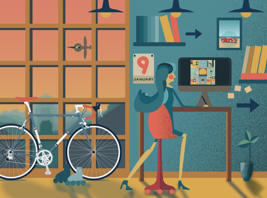 Illustration of a freelance designer