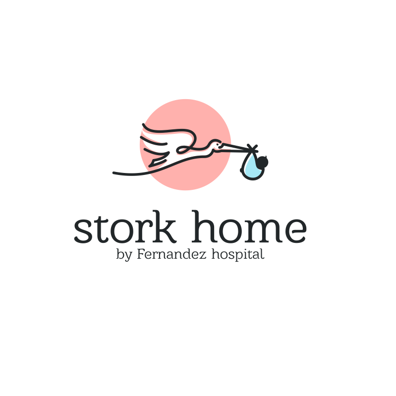 Arzt-Logo mit comic storch
