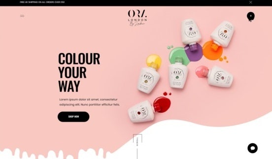 Shopify design for nail polish brand