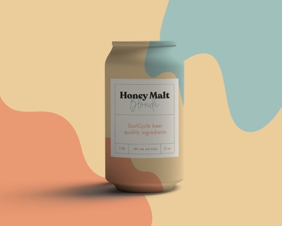 organic color blocking packaging design trend: can in pastel color-blocked design