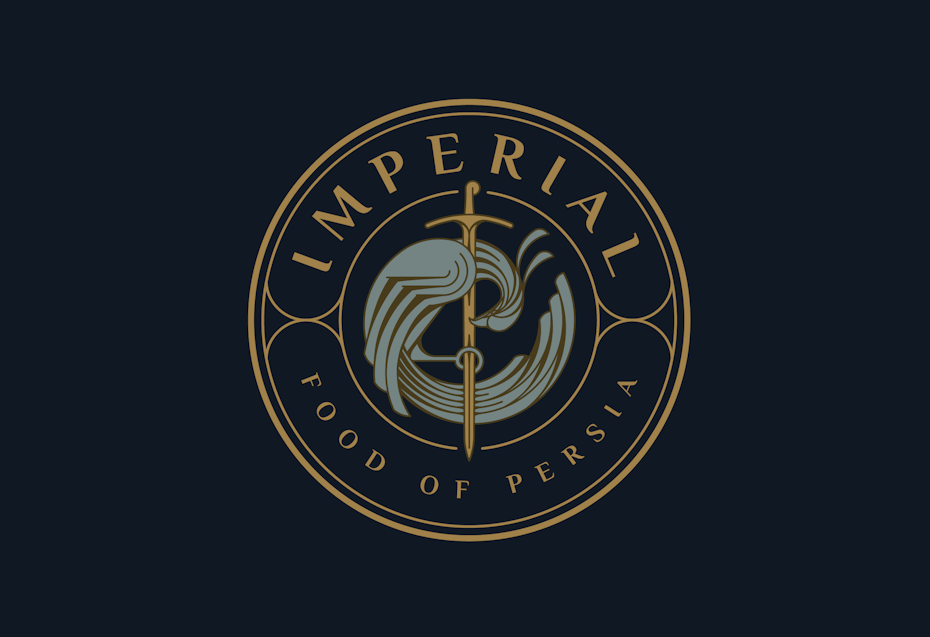 Phoenix sword seal logo design