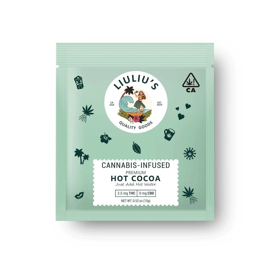 tiny pattern packaging design trend: green pouch packaging for hot cocoa mix