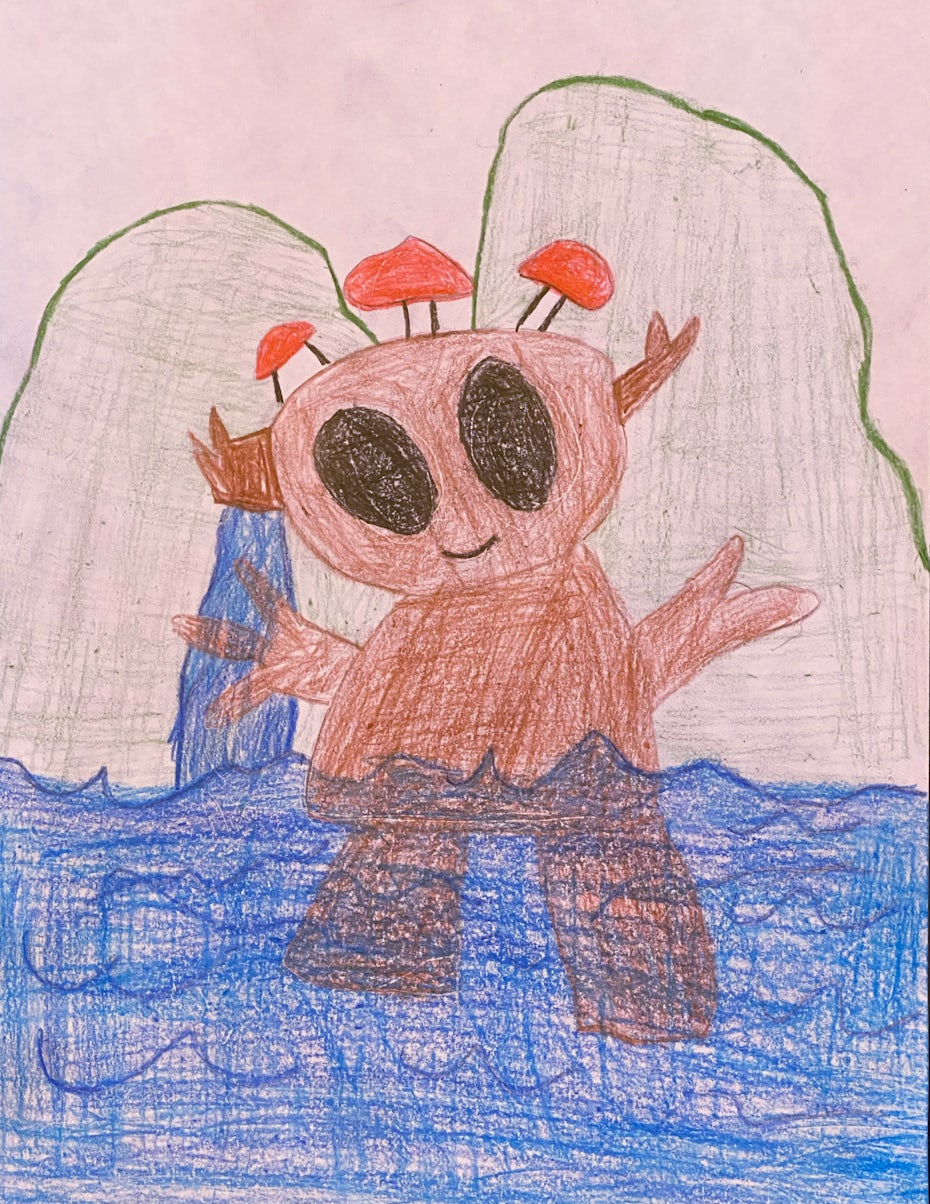 kids drawing of monster
