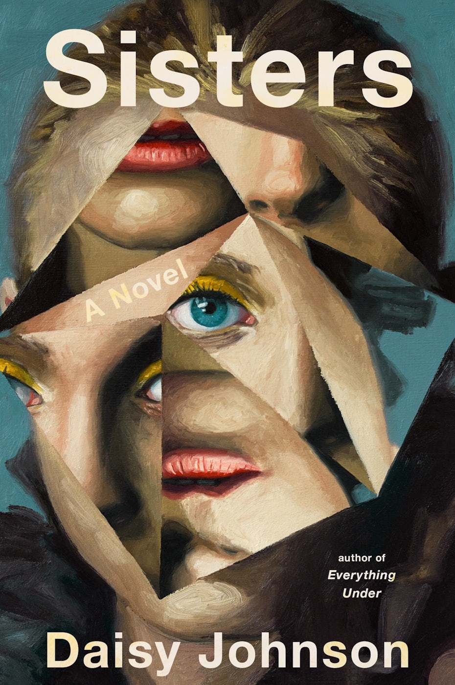 book cover showing a woman’s face in mirror shards