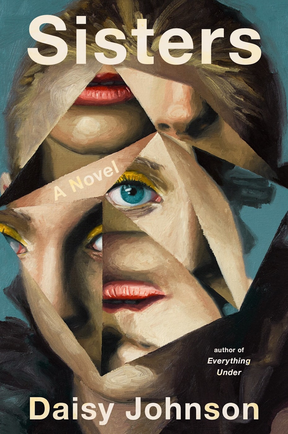 book cover showing a woman’s face in mirror shards