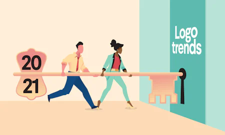 Featured image for the article "10 dazzling logo design trends for 2021"